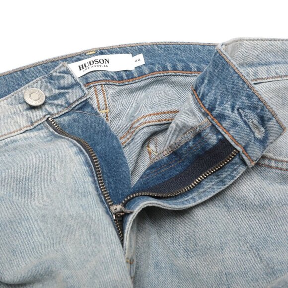 HUDSON Mens Zach Skinny Moto Jeans Stretch Light Wash Paci Casual sz 42 NEW - Picture 4 of 10